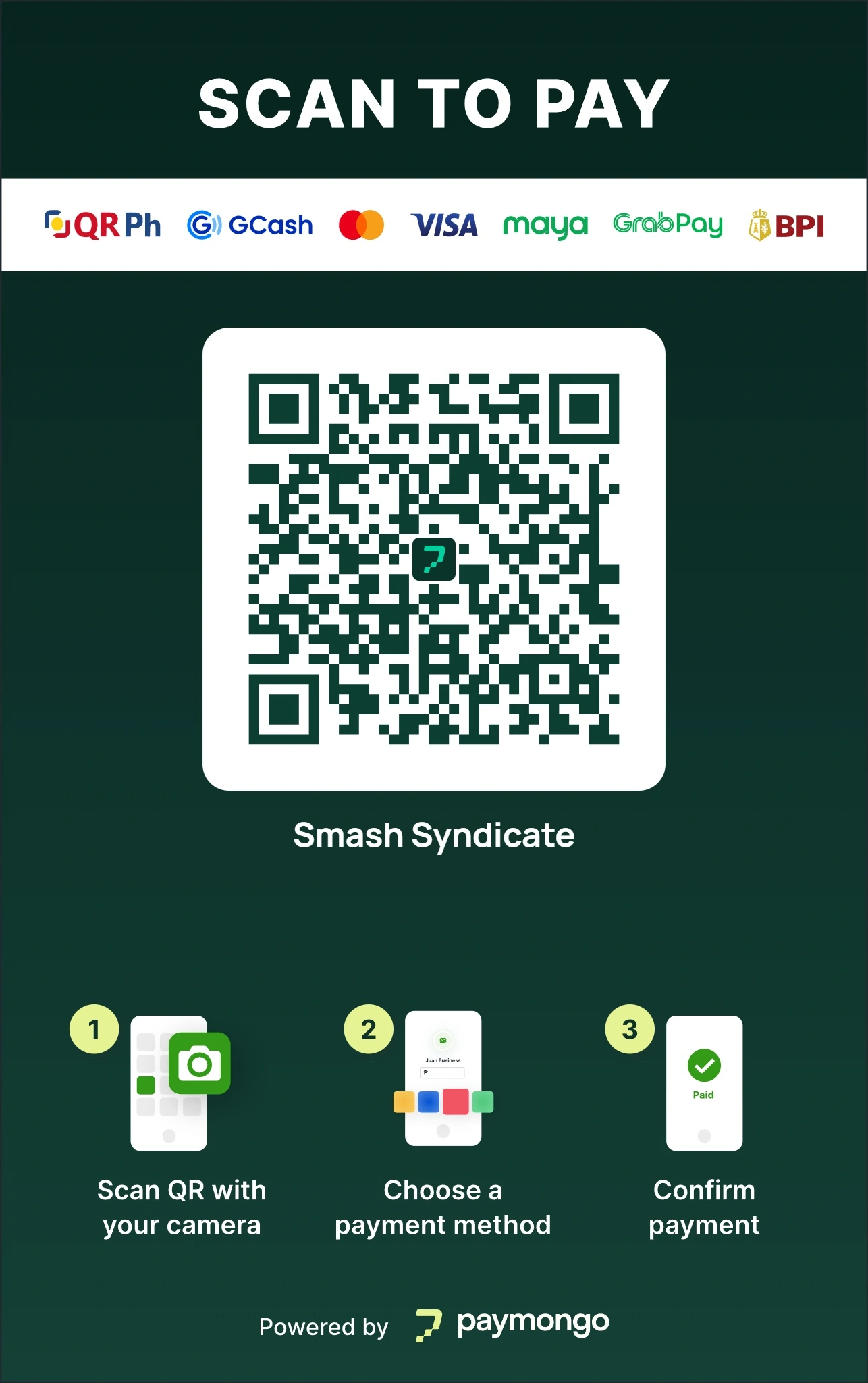 Scan to pay ₱300 for Syndicate Partner